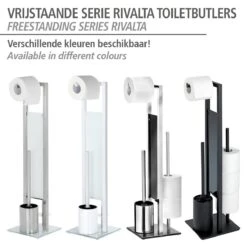 WENKO Toiletbutler Rivalta Zwart - Toiletborstel Met Houder, Toiletrolhouder En Reserverolhouder -Merkloos Shop 1200x1200 1035