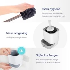 WC Borstel - Toiletborstel - WC Borstel Met Houder - Siliconen Toiletborstel - Vrijstaand Of Hangend - Slimme Lekbak - Optimale Hygiëne -Merkloos Shop 1200x1200 1037