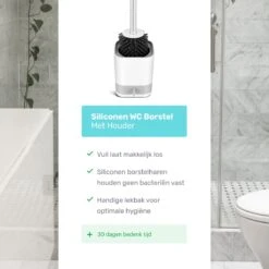 WC Borstel - Toiletborstel - WC Borstel Met Houder - Siliconen Toiletborstel - Vrijstaand Of Hangend - Slimme Lekbak - Optimale Hygiëne -Merkloos Shop 1200x1200 1038