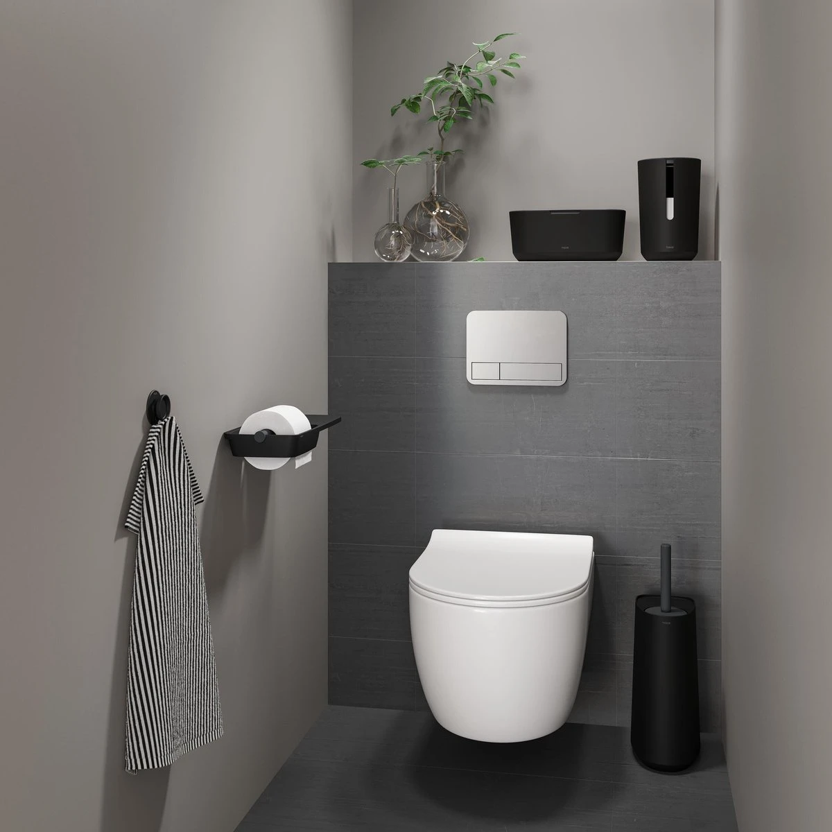 Tiger Tess - Toiletborstelhouder Met Opbergfunctie Vrijstaand En Swoop® Borstel Flexibel - Zwart / Antraciet 9 Tiger Tess - Toiletborstelhouder Met Opbergfunctie Vrijstaand En Swoop® Borstel Flexibel - Zwart / Antraciet - Afbeelding 7