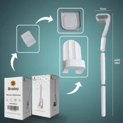 Bradey Toiletborstel Siliconen - WC Borstel Met Houder - Optimale Hygiëne - Golfclub-vorm - Komt In Alle Hoeken -Merkloos Shop 1200x1200 1102