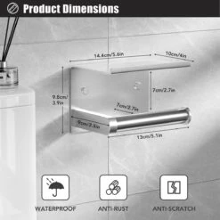 BOTC Toiletrolhouder Met Handdoekhaakjes - Toiletrolhouder - Toiletrolhouder - Zelfklevend / Boren / Zonder Boren - RVS - Zliver -Merkloos Shop 1200x1200 112