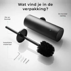 Homefy Toiletborstel Met Houder- Toiletborstel Zwart - Extra Hygiënisch - Inclusief Ophangsysteem - Zwart 11 Homefy Toiletborstel Met Houder- Toiletborstel Zwart - Extra Hygiënisch - Inclusief Ophangsysteem - Zwart -Merkloos Shop 1200x1200 1121