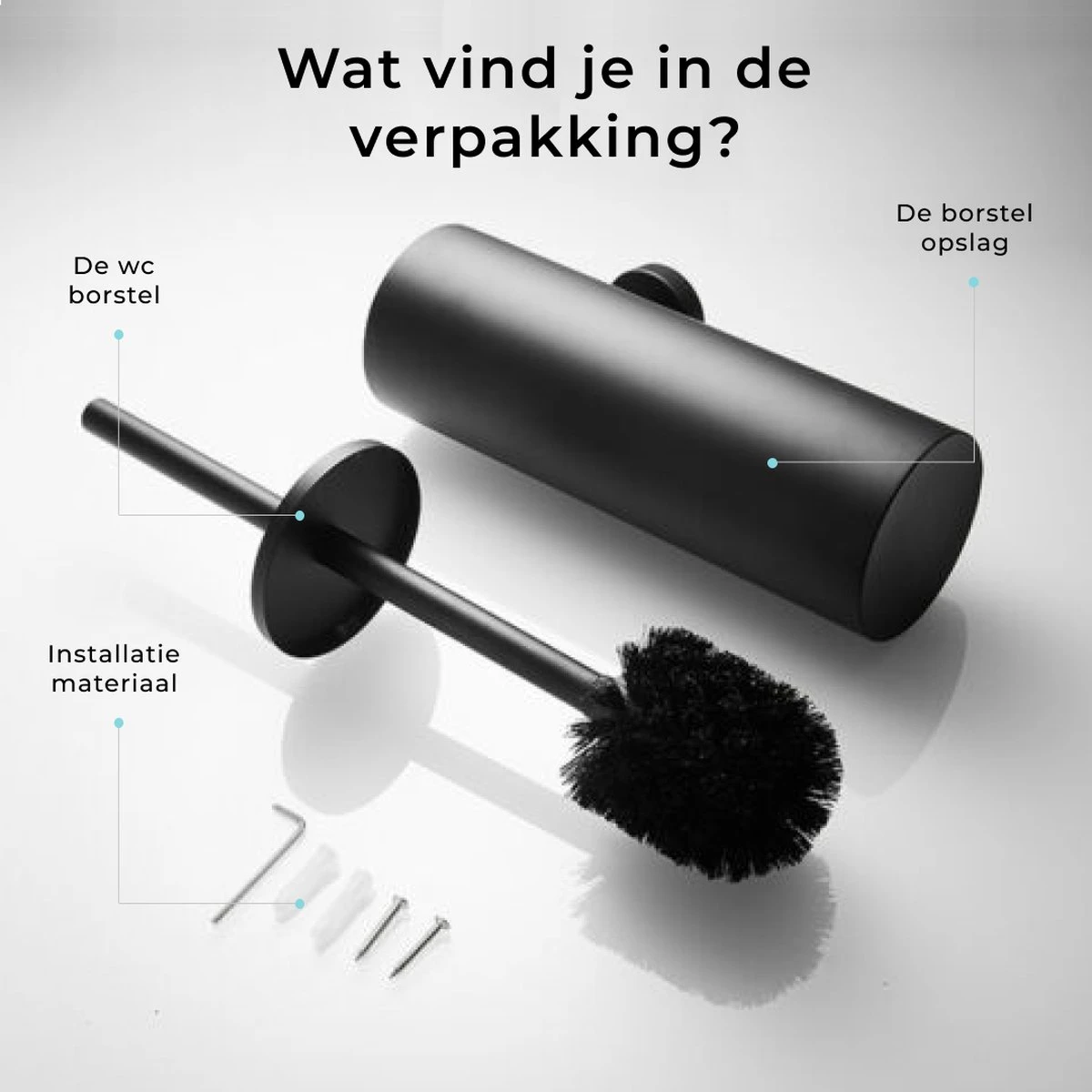 Homefy Toiletborstel Met Houder- Toiletborstel Zwart - Extra Hygiënisch - Inclusief Ophangsysteem - Zwart 7 Homefy Toiletborstel Met Houder- Toiletborstel Zwart - Extra Hygiënisch - Inclusief Ophangsysteem - Zwart - Afbeelding 5