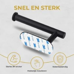 HGMD® WC Rolhouder Zelfklevend - Zwart - Toiletrolhouder Zwart - Toiletrolhouder Zonder Boren -Merkloos Shop 1200x1200 117