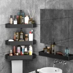 Cgoods Doucherek 2 Laags - Doucherek Zonder Boren - Doucherekje - Douchemandje - Badkamerrek - Badkamer Accessoires - Zwart 15 Cgoods Doucherek 2 Laags - Doucherek Zonder Boren - Doucherekje - Douchemandje - Badkamerrek - Badkamer Accessoires - Zwart -Merkloos Shop 1200x1200 1182