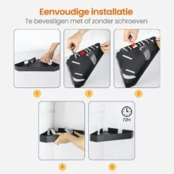 Goliving Doucherek 2 Laags - Doucherek Zonder Boren - Doucherekje Hoek - Douchemandje - Badkamerrek - Badkamer Accessoires - Zwart 17 Goliving Doucherek 2 Laags - Doucherek Zonder Boren - Doucherekje Hoek - Douchemandje - Badkamerrek - Badkamer Accessoires - Zwart -Merkloos Shop 1200x1200 1184