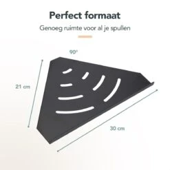 Doucherek - Doucherek Zonder Boren - Doucherekjes - Doucherek Hangend - Doucherekje - Doucherekje Zonder Boren - Doucherek Zwart - Hoek - 2 Stuks - Met Haakjes - Inclusief Montage Materiaal - Hoogwaardig Afgewerkt - EJC Products -Merkloos Shop 1200x1200 1196