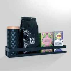 DesignX - Doucherek Zwart Hangend - 40CM Kruidenrek Keukenrek Ophangbaar - Caddy - Planchet - Wandrek Industrieel - Badkamer - Keuken -Merkloos Shop 1200x1200 1199