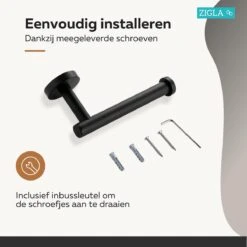 Zigla - WC Rolhouder – Toiletrolhouder – Toiletpapierhouder - WC Rol Houder – RVS – Zwart -Merkloos Shop 1200x1200 122