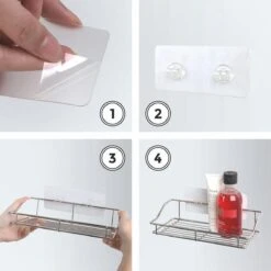 LifeGoods Zelfklevend Doucherek - 2 Stuks - Hangend Badkamer Rekje - Zonder Boren En Schroeven - RVS -Merkloos Shop 1200x1200 1236