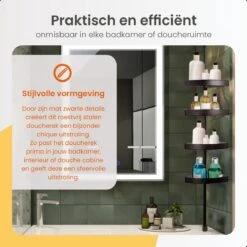 Goliving Doucherek - Doucherek Zonder Boren - Telescopisch Doucherek - Voor Plafonds Tot 2.9m Hoog - Dicht Design - Zwart -Merkloos Shop 1200x1200 1243