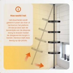 Goliving Doucherek - Doucherek Zonder Boren - Telescopisch Doucherek - Voor Plafonds Tot 2.9m Hoog - Dicht Design - Zwart -Merkloos Shop 1200x1200 1245