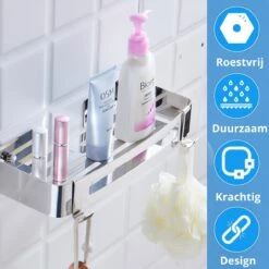 BrandtBergkamp RVS Doucherek 2 Laags – Zonder Boren – Doucherekje Hangend – Badkamerrek Zilver 16 BrandtBergkamp RVS Doucherek 2 Laags – Zonder Boren – Doucherekje Hangend – Badkamerrek Zilver -Merkloos Shop 1200x1200 1250