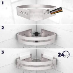 Sanicraft® Doucherekje - Doucherekje Zonder Boren - Geschikt Voor Elk Type Muur - Doucherekje Hangend - Doucheplank - Doucherekje Hoek - Doucherekje Zilver -Merkloos Shop 1200x1200 1268