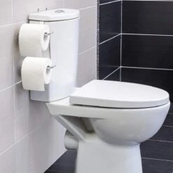 Wonderworker Clever - Hangende RVS Toiletpapier Houder - WC Rolhouder Hangend Verchroomd - Closetrolhouder - Reserverolhouder - WC Rol Houder - Dubbele Closetrolhouder - Zonder Boren & Schroeven - Geschikt Voor Toiletpot/Over De Deur - Verchroomd -Merkloos Shop 1200x1200 127