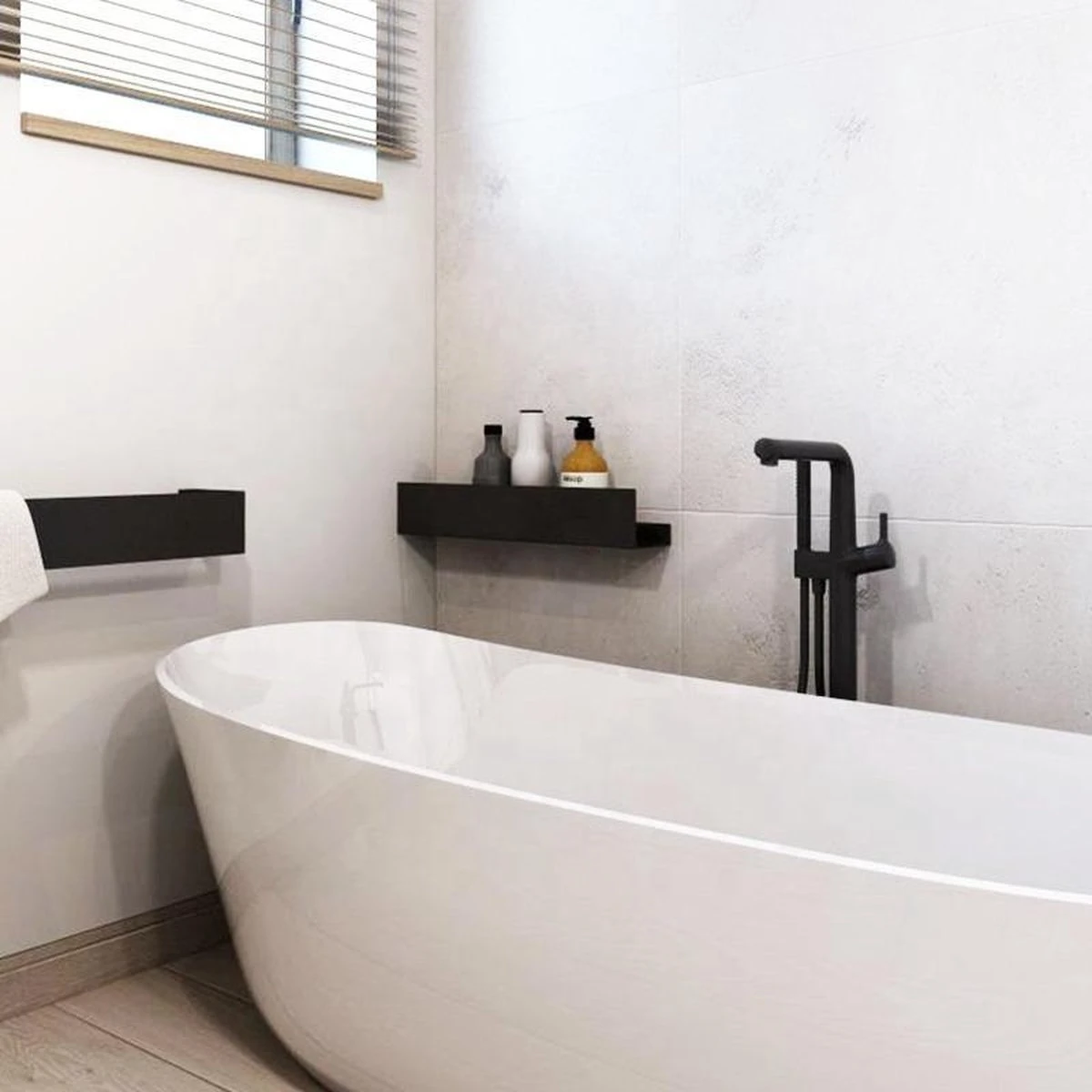 Doucherek Zwart - Shampoo Rek - RVS - Eenvoudig Te Monteren 7 Doucherek Zwart - Shampoo Rek - RVS - Eenvoudig Te Monteren - Afbeelding 5