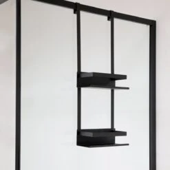 VDN Stainless Doucherek Zonder Boren - Doucherek Hangend - Doucherek Zwart - RVS - Doucherek Aan Douchewand - 2 Laags -Merkloos Shop 1200x1200 1288