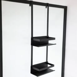 VDN Stainless Doucherek Zonder Boren - Doucherek Hangend - Doucherek Zwart - RVS - Doucherek Aan Douchewand - 2 Laags -Merkloos Shop 1200x1200 1289