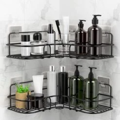 Avalo Doucherek Hoekvorm - 2 Stuks - Bevestigen Zonder Boren Of Schroeven - Bevestigen Middels Plakstrip