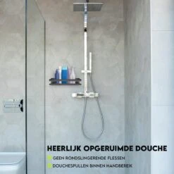 Doucherek Zwart 30 CM - Badkamer Rekje Douche - Zonder Boren - Douchemandje -Merkloos Shop 1200x1200 1323