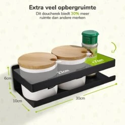 Doucherek Zwart 30 CM - Badkamer Rekje Douche - Zonder Boren - Douchemandje -Merkloos Shop 1200x1200 1326