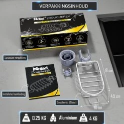 Nolad® - Doucherek Hangend - Doucherek Zonder Boren - Keukenrek - Gootsteen Organizer - Badkamer Accessoires - Zilver -Merkloos Shop 1200x1200 1332