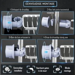 Nolad® - Doucherek Hangend - Doucherek Zonder Boren - Keukenrek - Gootsteen Organizer - Badkamer Accessoires - Zilver -Merkloos Shop 1200x1200 1333