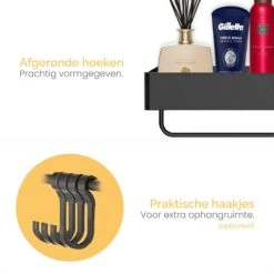 Goliving Doucherek Zonder Boren - Doucherekje- Badkamerrek 2 Laags - Hangend - Wandrek - RVS - Opbergrek - 40cm - Zwart -Merkloos Shop 1200x1200 1340