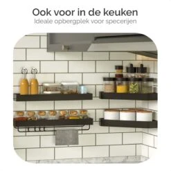 Goliving Doucherek Zonder Boren - Doucherekje- Badkamerrek 2 Laags - Hangend - Wandrek - RVS - Opbergrek - 40cm - Zwart -Merkloos Shop 1200x1200 1343