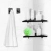 Dubbele Doucherek Zwart Zonder Boren – Sterke Lijmbasis - Badkamer Rek – Hoek – Doucherekjes – Incl. Schroeven – Incl. 2 Haken -Merkloos Shop 1200x1200 1344