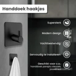 Dubbele Doucherek Zwart Zonder Boren – Sterke Lijmbasis - Badkamer Rek – Hoek – Doucherekjes – Incl. Schroeven – Incl. 2 Haken -Merkloos Shop 1200x1200 1346