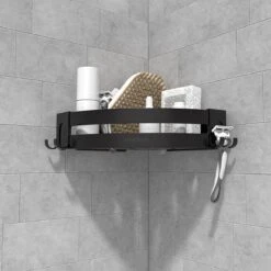 Sanicraft® Doucherekje - Doucherekje Zonder Boren - Geschikt Voor Elk Type Muur - Doucherekje Hangend - Doucheplank - Doucherekje Hoek - Doucherekje Zwart -Merkloos Shop 1200x1200 1390