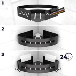 Sanicraft® Doucherekje - Doucherekje Zonder Boren - Geschikt Voor Elk Type Muur - Doucherekje Hangend - Doucheplank - Doucherekje Hoek - Doucherekje Zwart -Merkloos Shop 1200x1200 1391