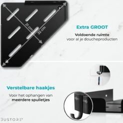 Luxe Doucherek Zonder Boren – 1/2/3 Laags – 32 Cm – Hangend – Aluminium – Zwart -Merkloos Shop 1200x1200 1416