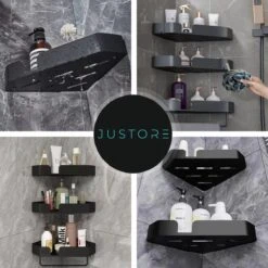 Luxe Doucherek Zonder Boren – 1/2/3 Laags – 32 Cm – Hangend – Aluminium – Zwart -Merkloos Shop 1200x1200 1418