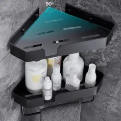 Luxe Doucherek Zonder Boren – 1/2/3 Laags – 32 Cm – Hangend – Aluminium – Zwart -Merkloos Shop 1200x1200 1420