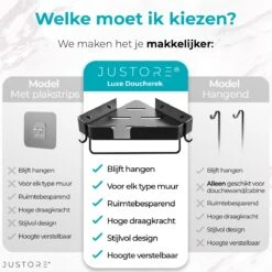 Luxe Doucherek Zonder Boren – 1/2/3 Laags – 32 Cm – Hangend – Aluminium – Zwart -Merkloos Shop 1200x1200 1423