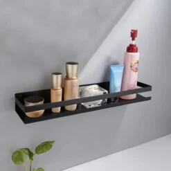 Merkloos Doucherek- Douchemand- Badkamerrek- Badkamer Organiser- Badkamer Organizer-Rekje Voor In De Douche- Badkamer Plank-Rekje Voor Shampoo- RVS- Zonder Boren- Zelfklevend- Rechthoek Vorm- Met Of Zonder Schroeven- Ophangbaar- Met Lijm- 40 Cm- Zwart -Merkloos Shop 1200x1200 1436