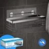 RVS Doucherek Zelfklevend Zonder Boren Zwart - Douchemandje Met 15KG Draagvermogen - Planchet Badkamerrek - Shower Rack - 31x10cm -Merkloos Shop 1200x1200 1441