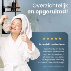 Merkloos Doucherek Zonder Boren Zwart - 30 Dagen Uitproberen -Doucherek Hangend - Badkamer Accessoires - RVS - 2 Laags -Merkloos Shop 1200x1200 1451