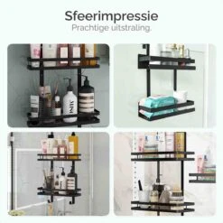 Goliving Doucherek - Doucherek Zonder Boren - Hangend Doucherek - RVS - Twee Laags - Zwart -Merkloos Shop 1200x1200 1457