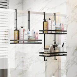 Merkloos Stainless Doucherek Zonder Boren - Douche- En Badrekje - Doucherek Zwart - Doucherek Hangend - Badkamer Accessoires - RVS - 2 Laags -Merkloos Shop 1200x1200 1465