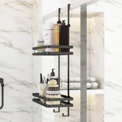 Merkloos Stainless Doucherek Zonder Boren - Douche- En Badrekje - Doucherek Zwart - Doucherek Hangend - Badkamer Accessoires - RVS - 2 Laags -Merkloos Shop 1200x1200 1467