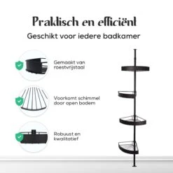 Avint Goods Telescopisch Doucherek Zonder Boren – 4 Laags Badkamerrek Staand – Douche Rek Hoekrek – Zwart 14 Avint Goods Telescopisch Doucherek Zonder Boren – 4 Laags Badkamerrek Staand – Douche Rek Hoekrek – Zwart -Merkloos Shop 1200x1200 1472