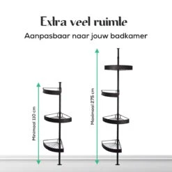 Avint Goods Telescopisch Doucherek Zonder Boren – 4 Laags Badkamerrek Staand – Douche Rek Hoekrek – Zwart 15 Avint Goods Telescopisch Doucherek Zonder Boren – 4 Laags Badkamerrek Staand – Douche Rek Hoekrek – Zwart -Merkloos Shop 1200x1200 1473