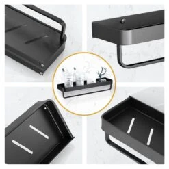 Merkloos Doucherek Zonder Boren 2x 30 Cm – Doucherek – Doucherek Hangend – Badkamerrek – Zonder Boren – IP68 Waterdicht – 4KG Draagkracht – Zwart RVS -Merkloos Shop 1200x1200 1480