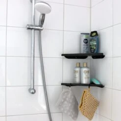 Vannons - Doucherek - Doucherek Hangend - Doucheplankje - Metaal - Set Van 2 - Zwart -Merkloos Shop 1200x1200 1487