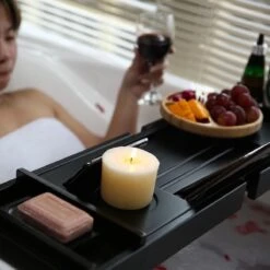 Merkloos Decopatent® Badplank - Uitschuifbaar 75 -> 110 Cm - Verstelbaar Bamboe Badrekje Voor In Bad - Boekenhouder - Tablethouder - Zwart 13 Merkloos Decopatent® Badplank - Uitschuifbaar 75 -> 110 Cm - Verstelbaar Bamboe Badrekje Voor In Bad - Boekenhouder - Tablethouder - Zwart -Merkloos Shop 1200x1200 1493