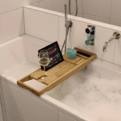 IVOL Badplank Bamboe - Badplank Hout Met Badrek Houders - Uitschuifbaar - 75 Tot 110 Cm -Merkloos Shop 1200x1200 1504